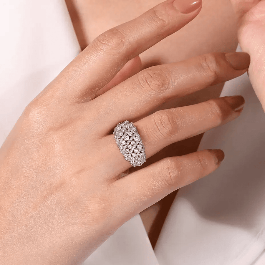 Gabriel & Co. Domed Diamond Wide Band Ring - LR52208W84JJ