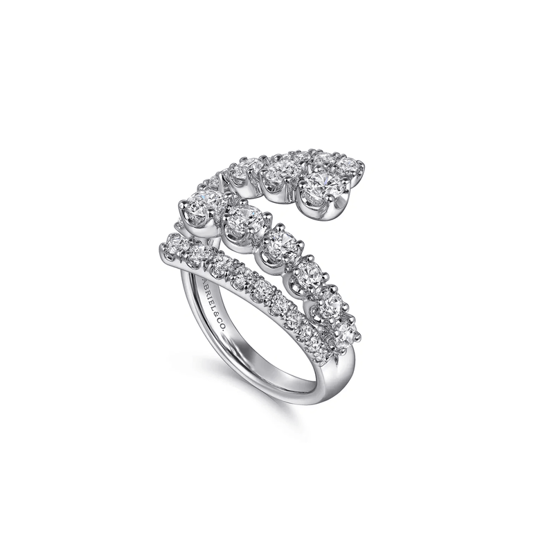 Gabriel & Co. Double Row Diamond Bypass Ladies Ring-Gabriel & Co. Double Row Diamond Bypass Ladies Ring - LR52598W45JJ