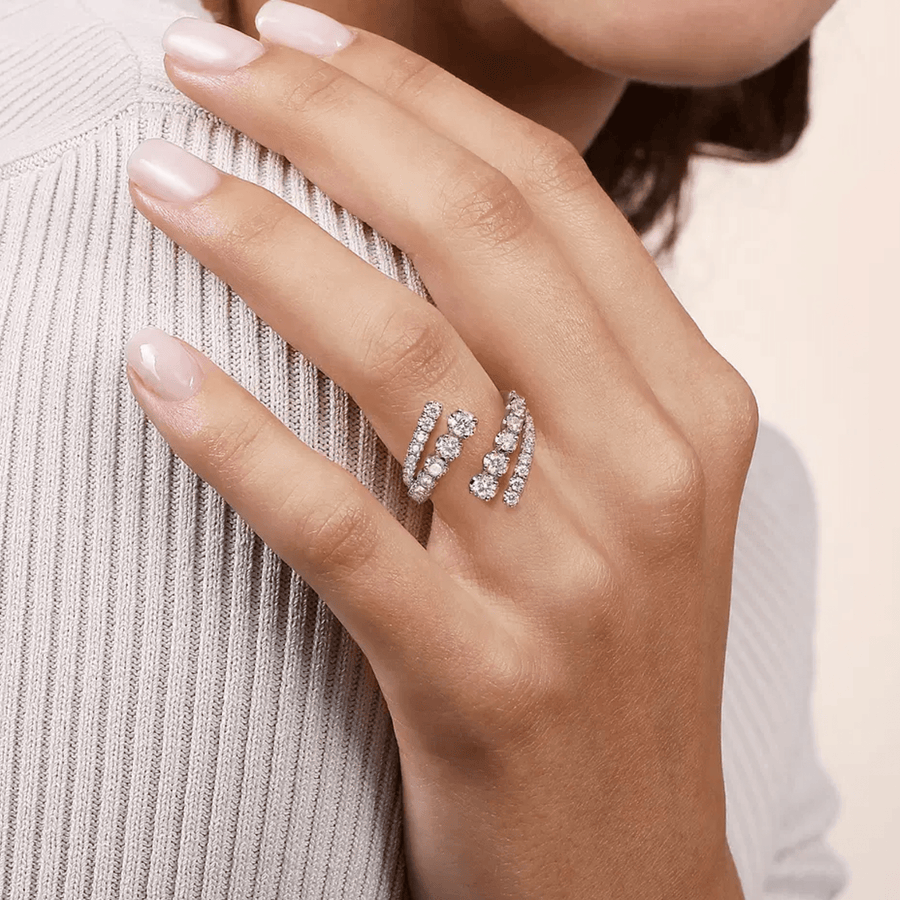 Gabriel & Co. Double Row Diamond Bypass Ladies Ring - LR52598W45JJ