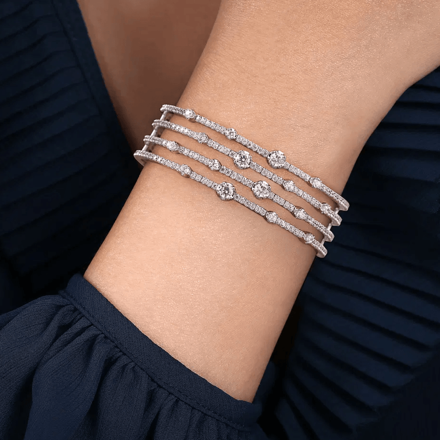 Gabriel & Co. Four Row Diamond Bangle - BG4623 - 65W84JJ