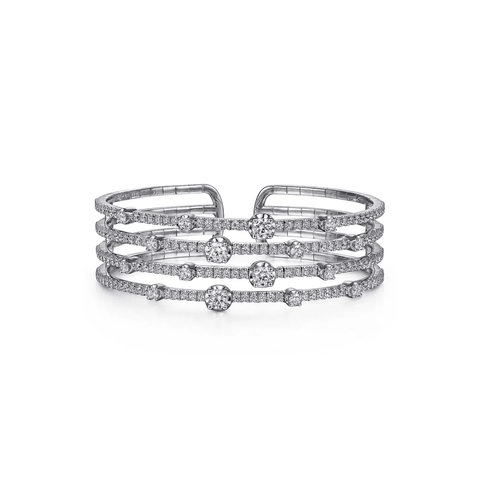 Gabriel & Co. Four Row Diamond Bangle-Gabriel & Co. Four Row Diamond Bangle - BG4623 - 65W84JJ