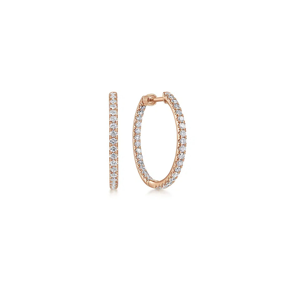 Gabriel & Co. French Pave Round Inside Out Diamond Hoop Earrings - EG13462K45JJ