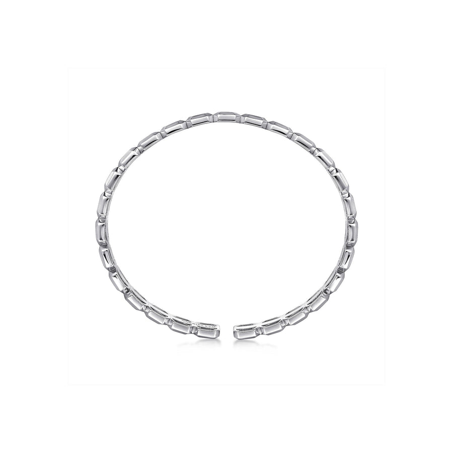 Gabriel & Co. Geometric Open Cuff Bracelet With Black Spinel Stations - BGM2056-72SVJBS