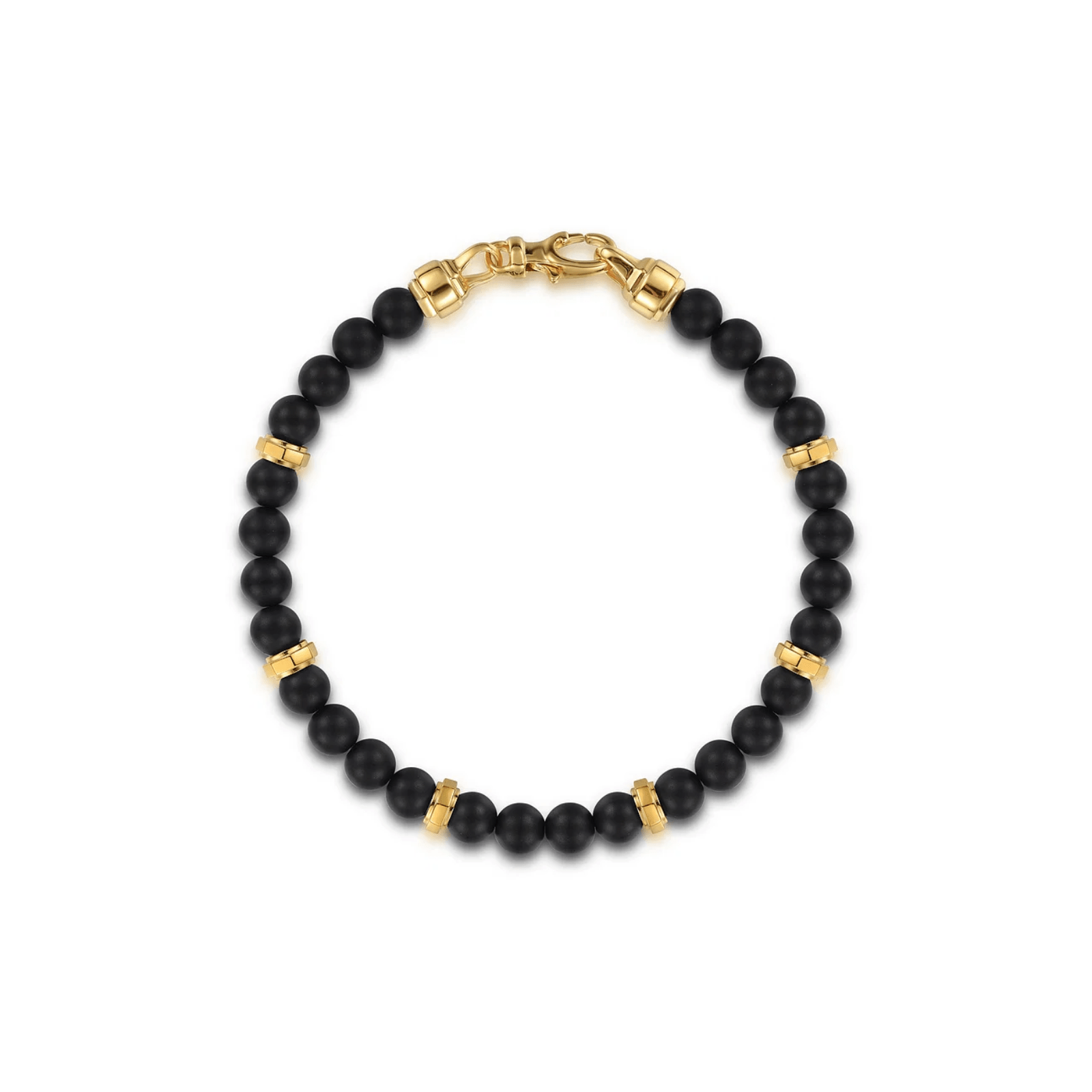 Six Trece & 1199 Bracelet 新品未使用品 Gabriel & Co. Gold 6mm Black Titanium Bead Men's Bracelet
