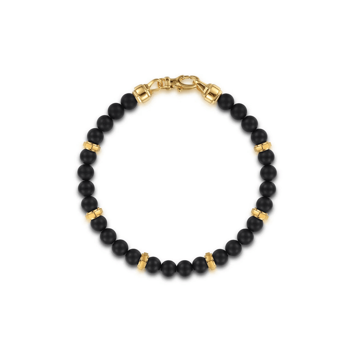 Gabriel & Co. Gold 6mm Black Titanium Bead Men's Bracelet TBM2194TIY4JJJ