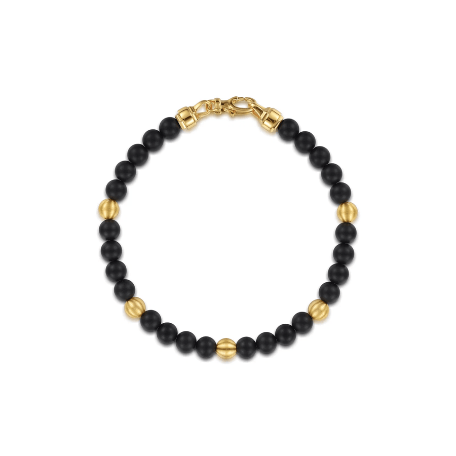 Gabriel & Co. 6mm Black Titanium Sandblast Men's Beaded Bracelet TBM2214TIY4JJJ