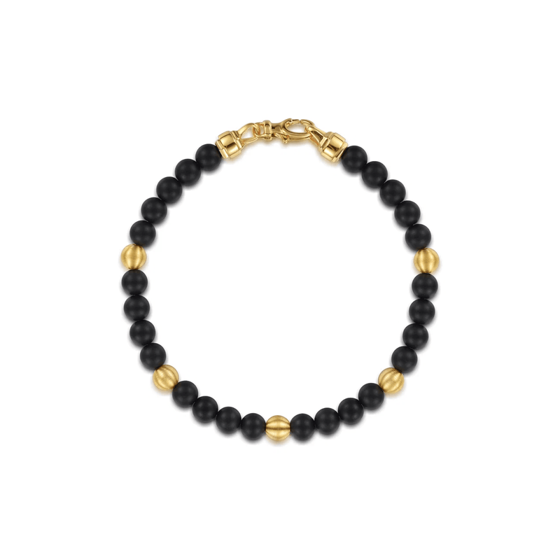 Gabriel & Co. Gold 6mm Black Titanium Sandblast Men's Beaded Bracelet-Gabriel & Co. 6mm Black Titanium Sandblast Men's Beaded Bracelet TBM2214TIY4JJJ