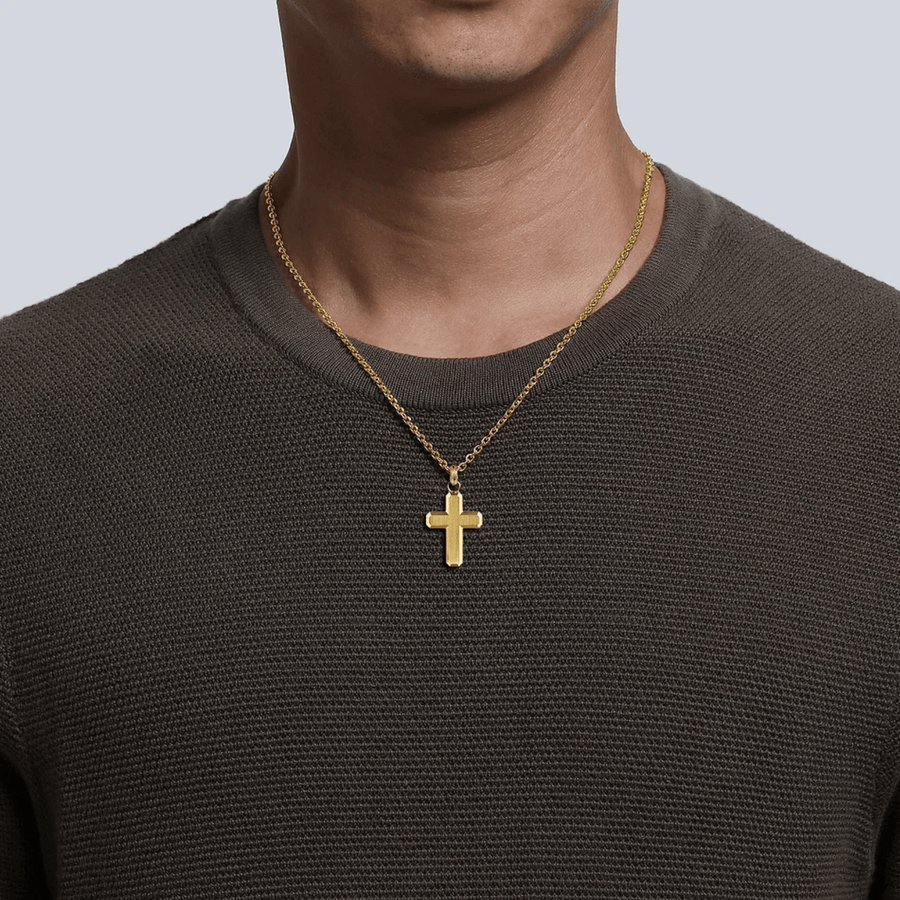 Gabriel & Co. Gold Brushed Finish Cross Pendant PCM6542Y4JJJ