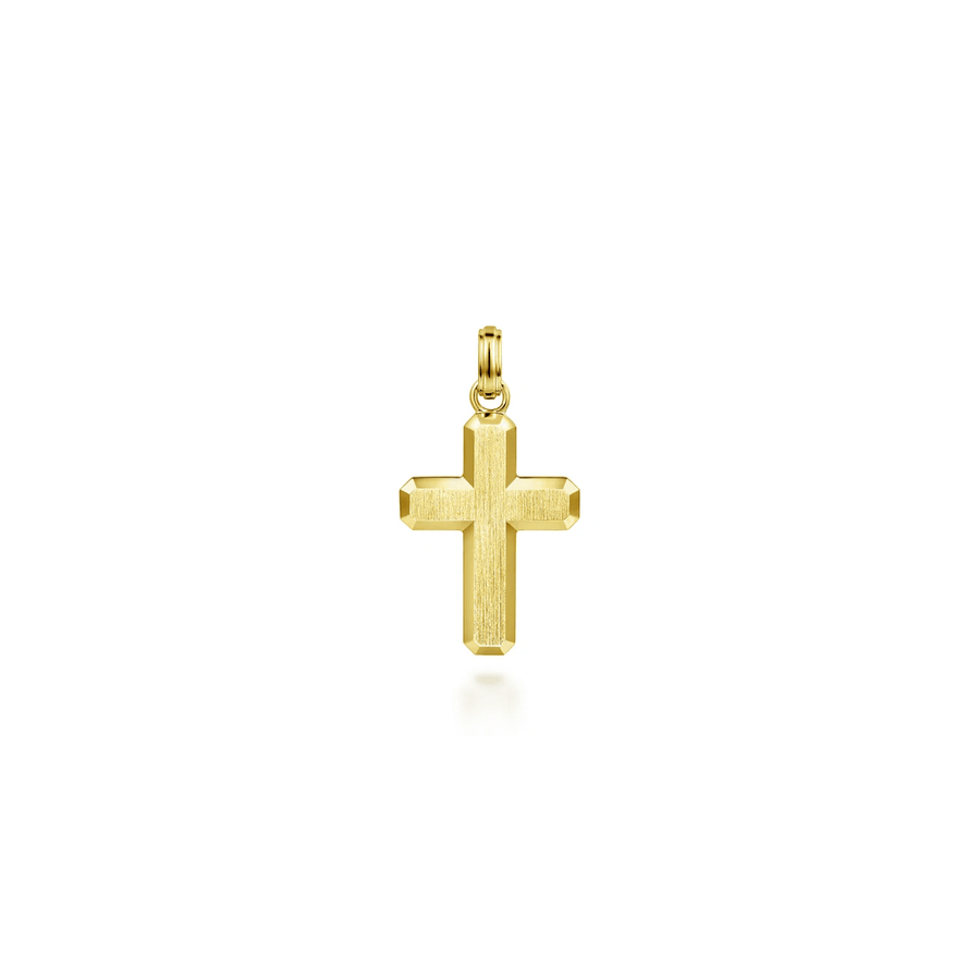 Gabriel & Co. Gold Brushed Finish Cross Pendant PCM6542Y4JJJ