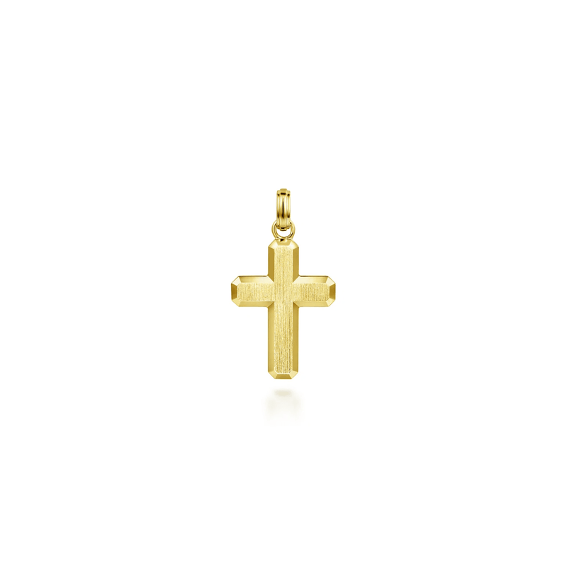 Gabriel & Co. Gold Brushed Finish Cross Pendant-Gabriel & Co. Gold Brushed Finish Cross Pendant PCM6542Y4JJJ