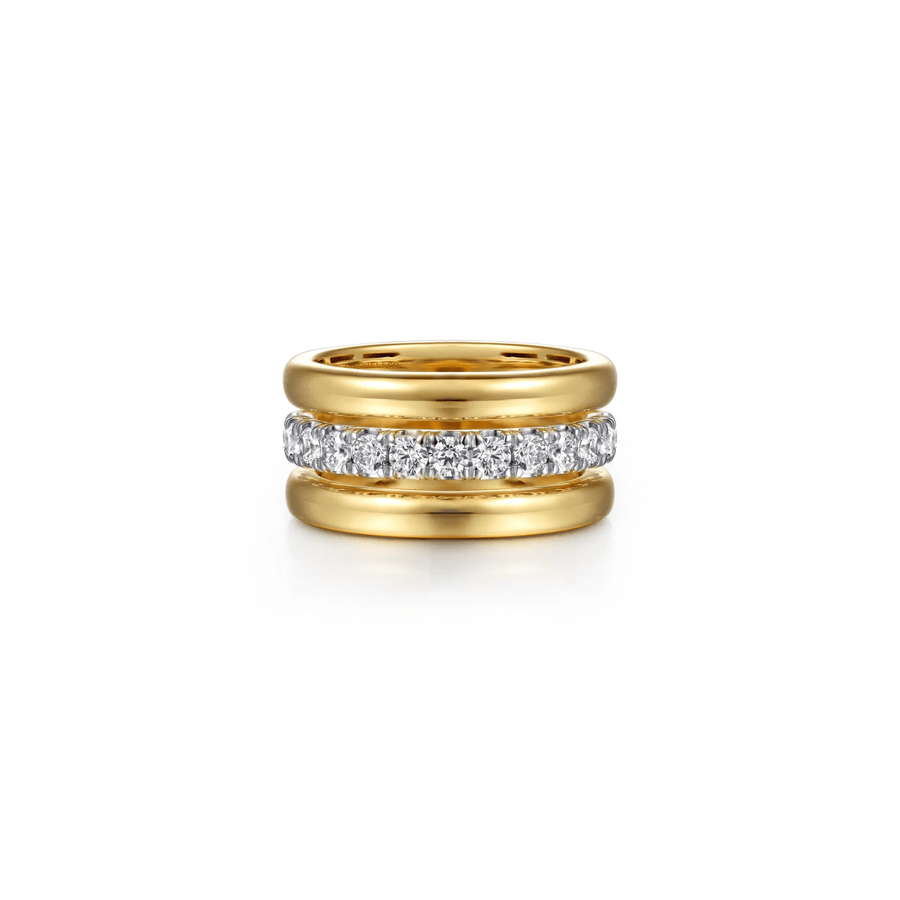 Gabriel & Co. Gold Bujukan and Diamond Easy Stackable Ring LR52905M45JJ
