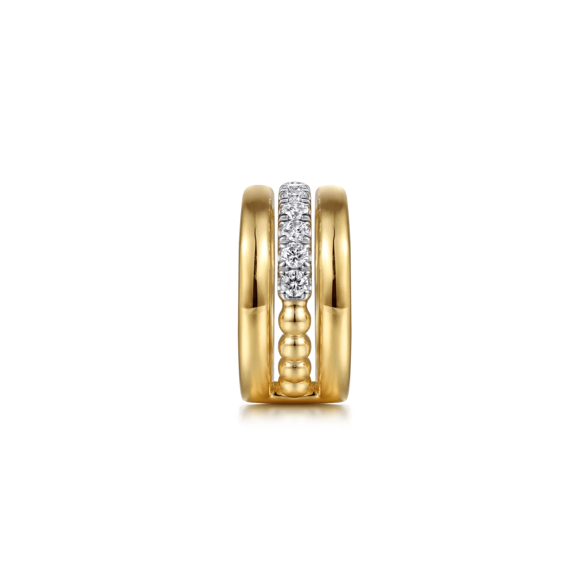 Gabriel & Co. Gold Bujukan and Diamond Easy Stackable Ring LR52905M45JJ