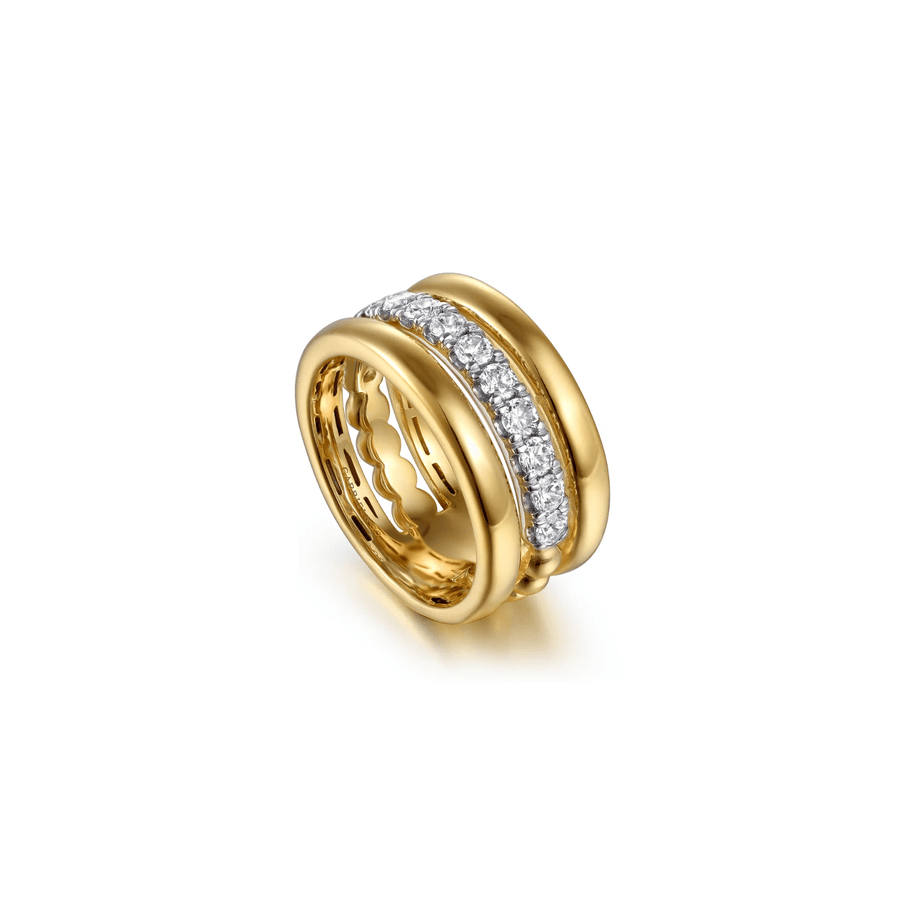 Gabriel & Co. Gold Bujukan and Diamond Easy Stackable Ring LR52905M45JJ