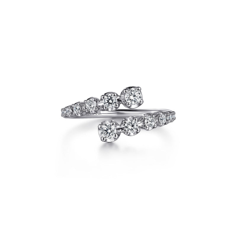 Gabriel & Co. Gold Diamond Bypass Ring-Gabriel & Co. Gold Diamond Bypass Ring - LR52422W45JJ