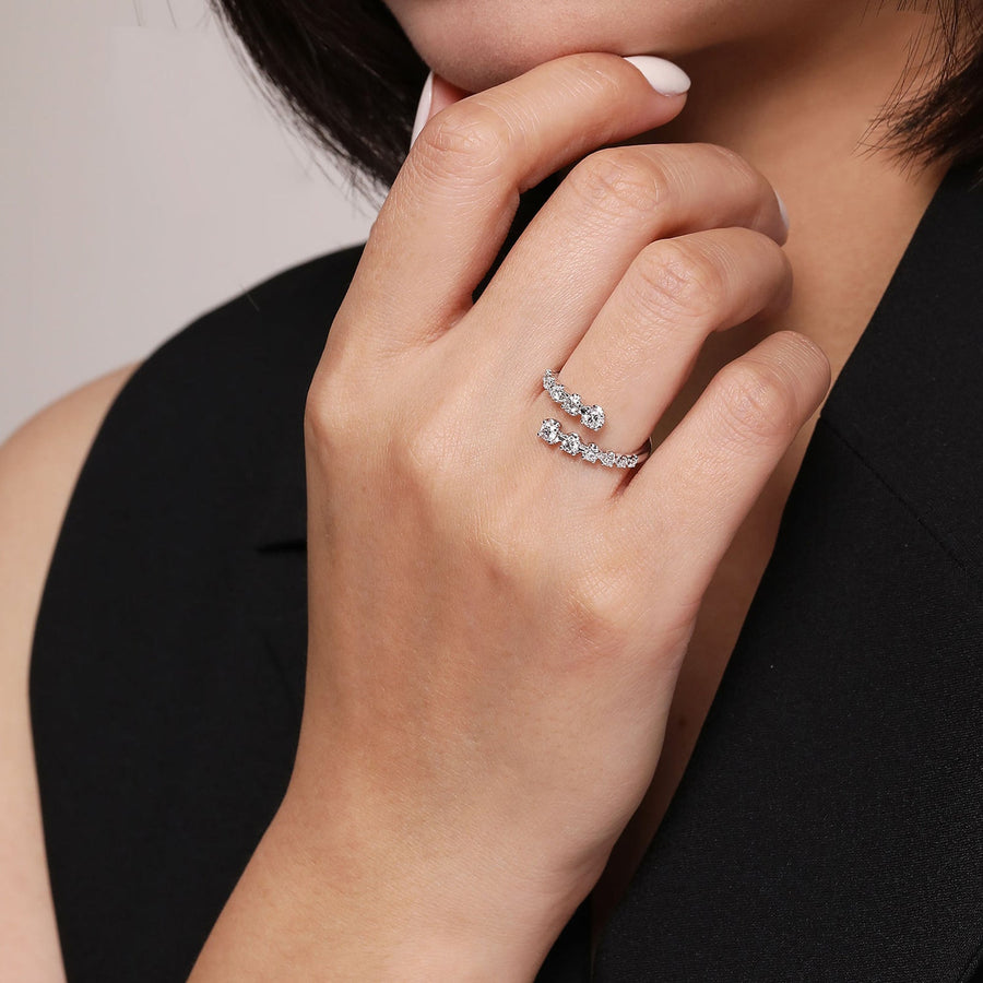 Gabriel & Co. Gold Diamond Bypass Ring - LR52422W45JJ