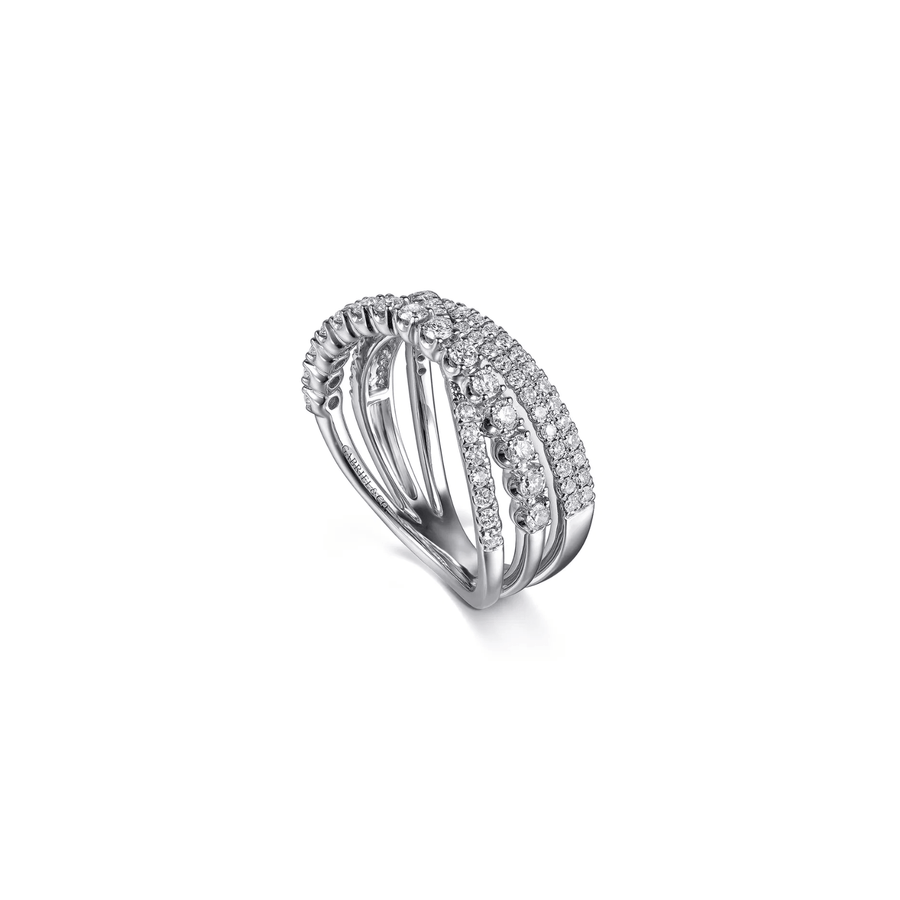 Gabriel & Co. Gold Diamond Criss Cross Ring LR52751W45JJ