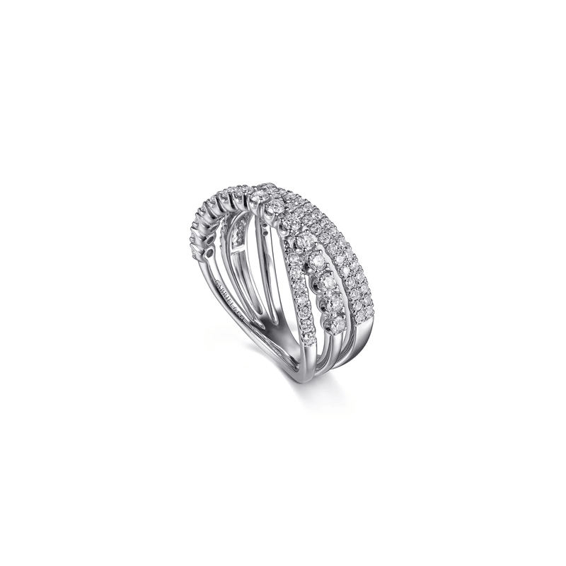 Gabriel & Co. Gold Diamond Criss Cross Ring-Gabriel & Co. Gold Diamond Criss Cross Ring LR52751W45JJ