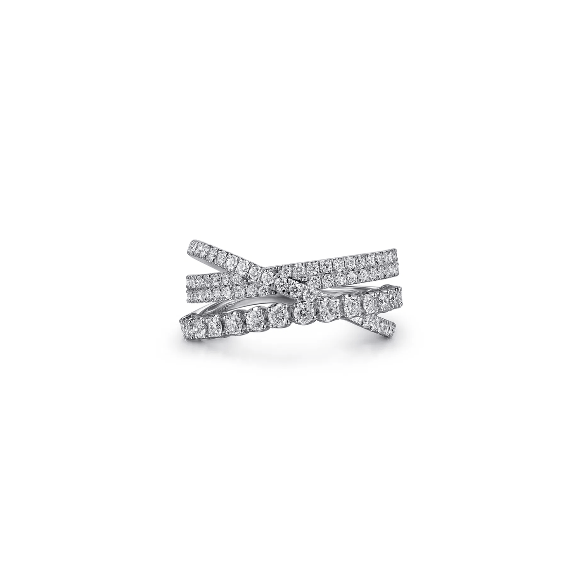Gabriel & Co. Gold Diamond Criss Cross Ring LR52751W45JJ
