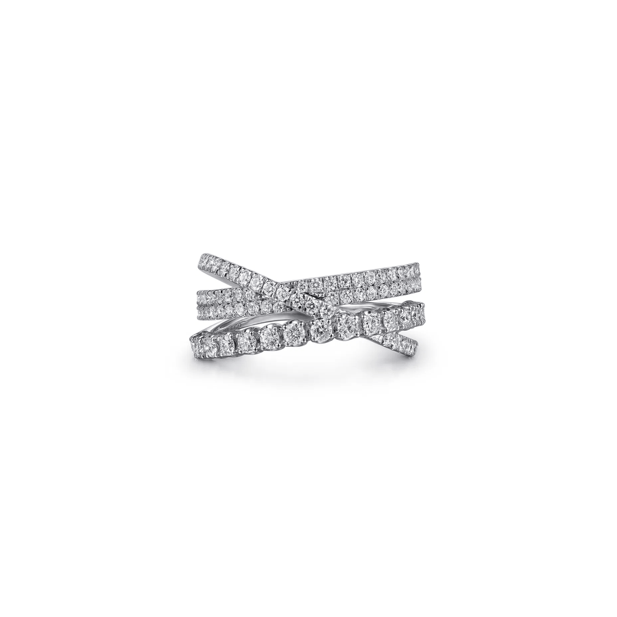 Gabriel & Co. Gold Diamond Criss Cross Ring LR52751W45JJ