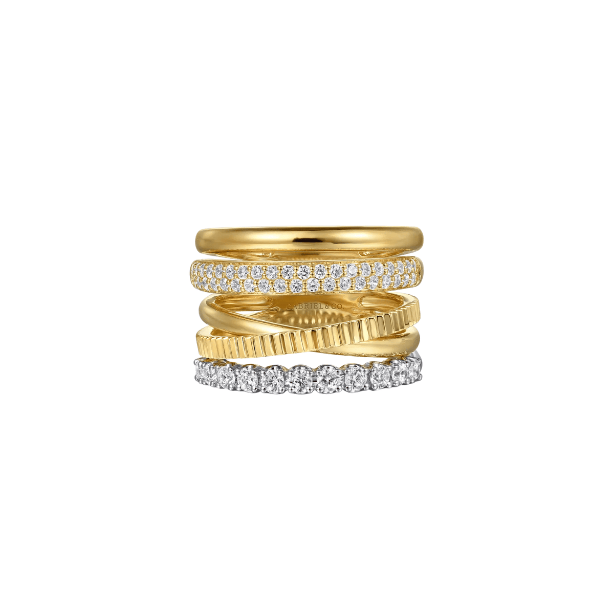 Gabriel & Co. Gold Diamond Easy Stackable Ladies Ring LR52585M45JJ