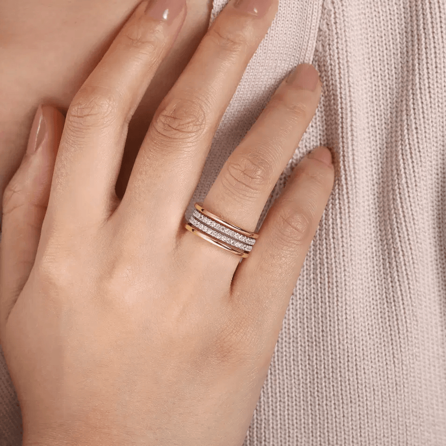 Gabriel & Co. Gold Diamond Easy Stackable Ring LR52033M45JJ