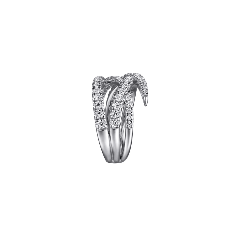 Gabriel & Co. Gold Graduating Diamond Spike Criss Cross Ring LR52810W45JJ