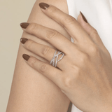 Gabriel & Co. Gold Graduating Diamond Spike Criss Cross Ring-Gabriel & Co. Gold Graduating Diamond Spike Criss Cross Ring LR52810W45JJ