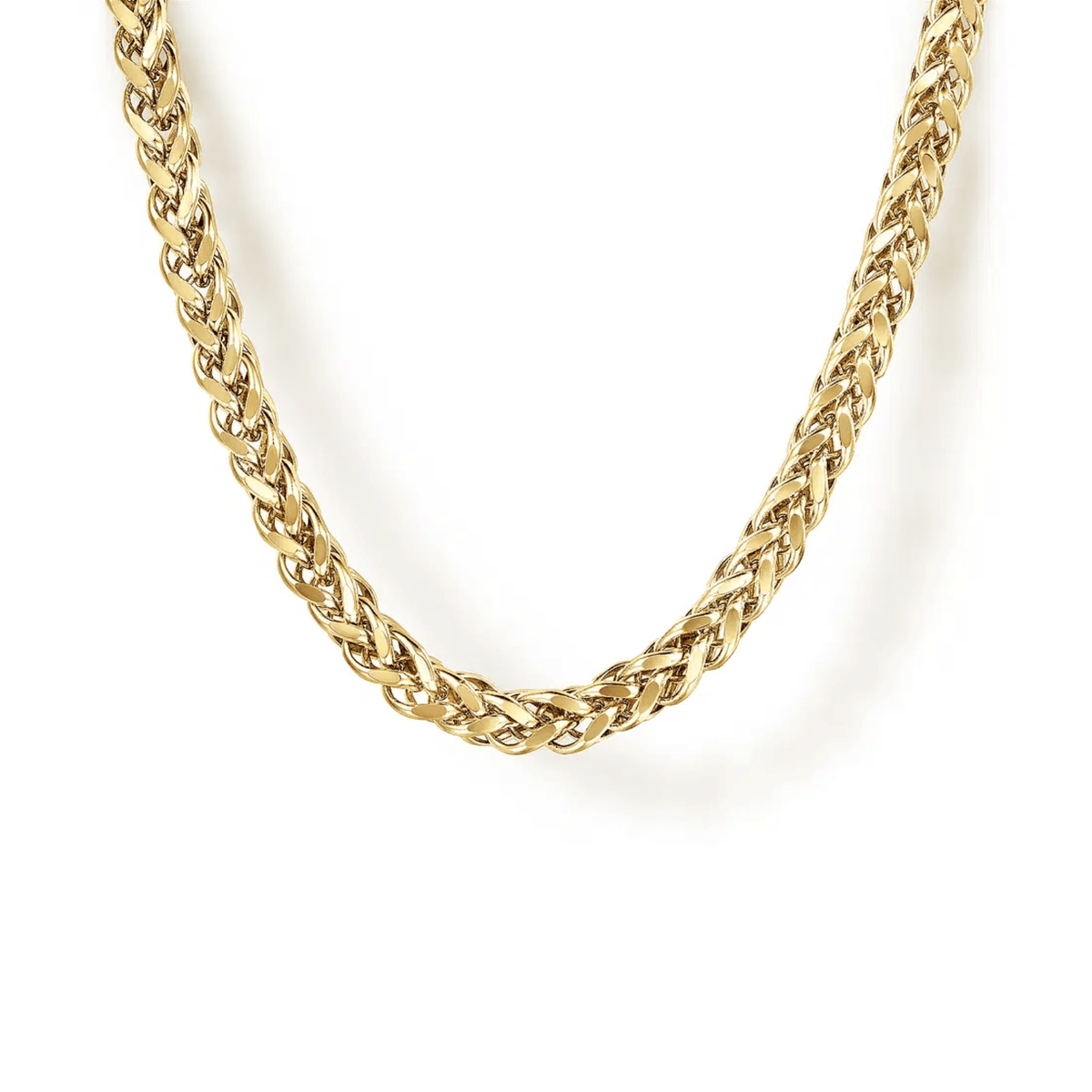 Gabriel & Co. Gold Hollow Men's Wheat Chain Necklace NKM7011-22Y4JJJ