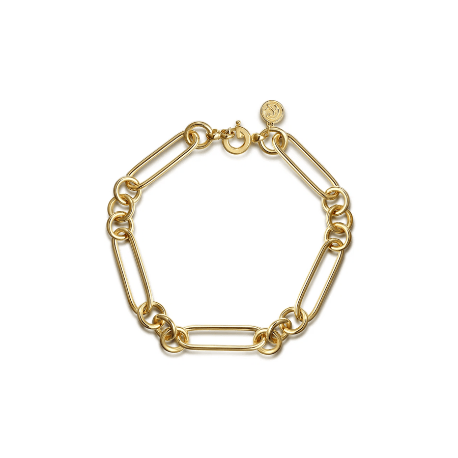Gabriel & Co. Gold Hollow Tube Link Chain Bracelet TB4933-75Y4JJJ