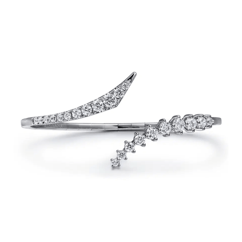 Gabriel & Co. Graduating Diamond Bypass Bangle Bracelet-Gabriel & Co. Graduating Diamond Bypass Bangle Bracelet - BG5110 - 62W45JJ
