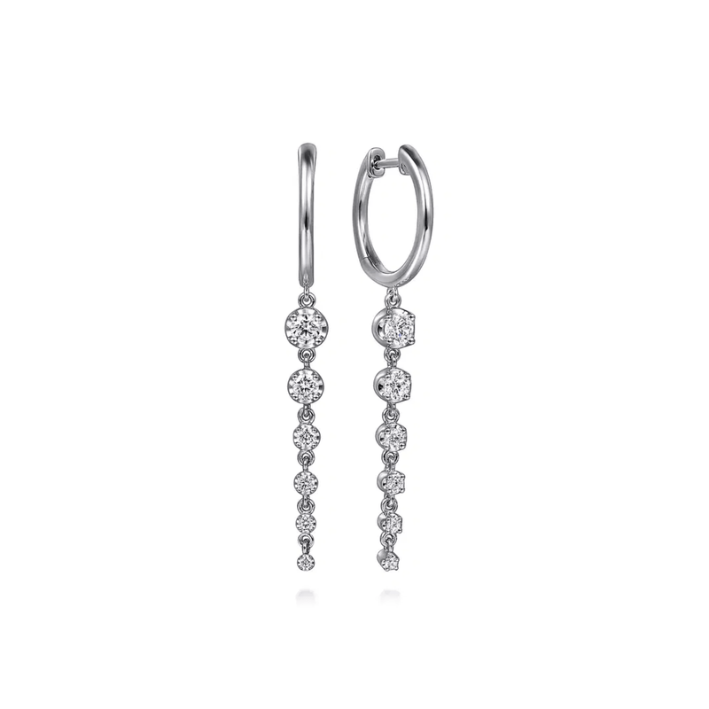 Gabriel & Co. Graduating Diamond Huggie Drop Earrings-Gabriel & Co. Graduating Diamond Huggie Drop Earrings - EG15066W45JJ