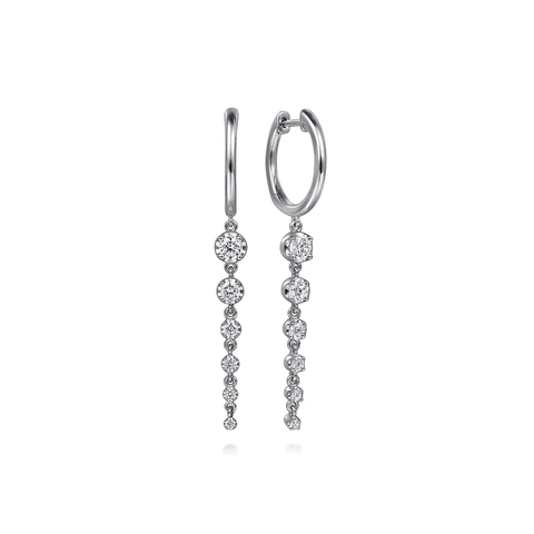 Gabriel & Co. Graduating Diamond Huggie Drop Earrings-Gabriel & Co. Graduating Diamond Huggie Drop Earrings - EG15066W45JJ