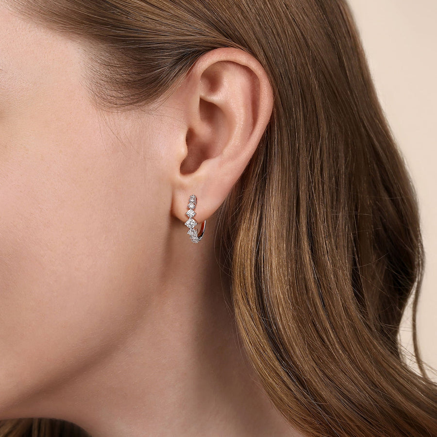 Gabriel & Co. Graduating Diamond Huggie Earrings - EG15131W45JJ