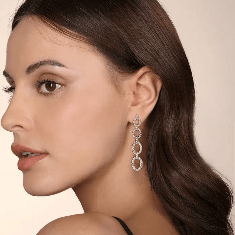 Gabriel & Co. Graduating Diamond Link Stud Drop Earrings-Gabriel & Co. Graduating Diamond Link Stud Drop Earrings - EG15220W45JJ