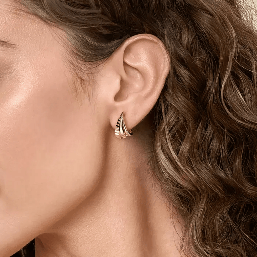 Gabriel & Co. Graduating J Hoop Earrings with Diamond Cut Finish - EG15343Y4JJJ