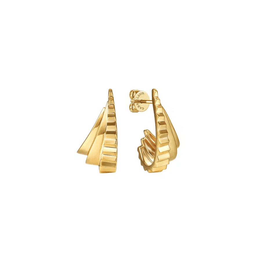 Gabriel & Co. Graduating J Hoop Earrings with Diamond Cut Finish - EG15343Y4JJJ
