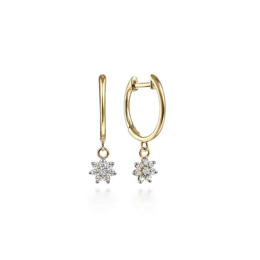 Gabriel & Co. Huggies with Pave Diamond Star Drops - EG14024Y45JJ