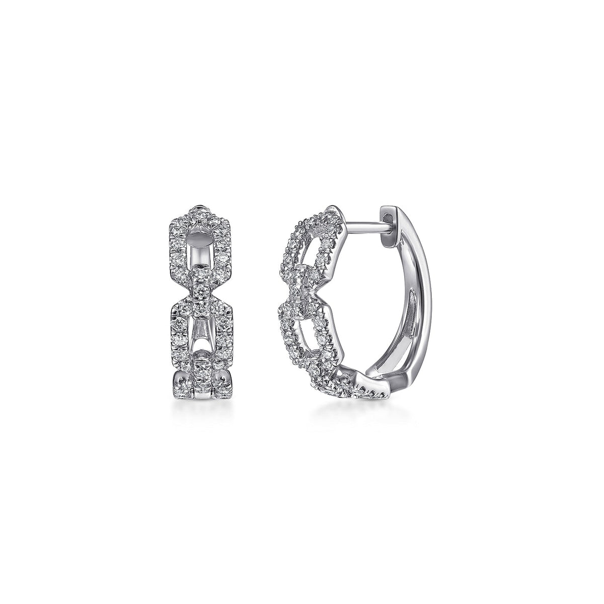 Gabriel & Co. Layered 10mm Diamond Huggies - EG13816W45JJ
