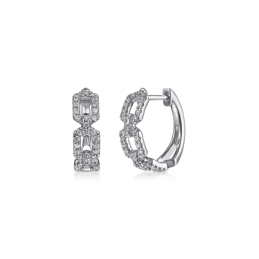 Gabriel & Co. Layered 10mm Diamond Huggies - EG13816W45JJ