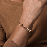 Gabriel & Co. Link Chain Bracelet with Black Spinel Connectors-Gabriel & Co. Link Chain Bracelet with Black Spinel Connectors TBM4825-8Y4JBD