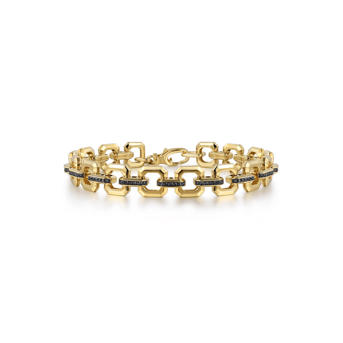 Gabriel & Co. Link Chain Bracelet with Black Spinel Connectors TBM4825-8Y4JBD