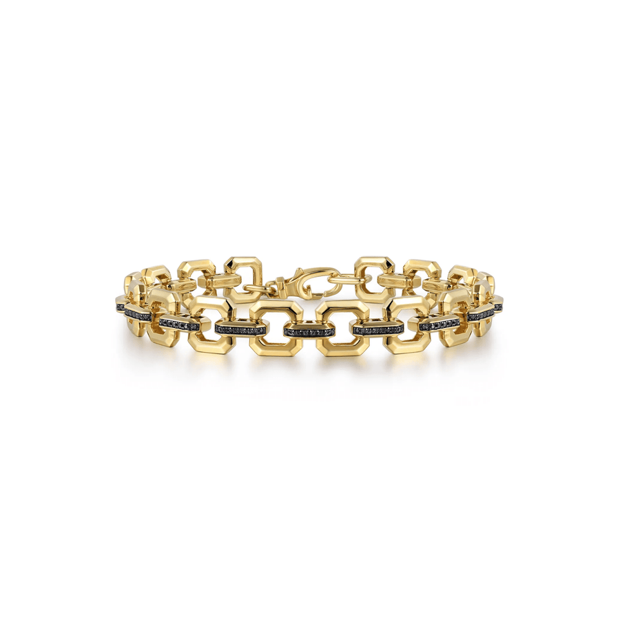 Gabriel & Co. Link Chain Bracelet with Black Spinel Connectors TBM4825-8Y4JBD