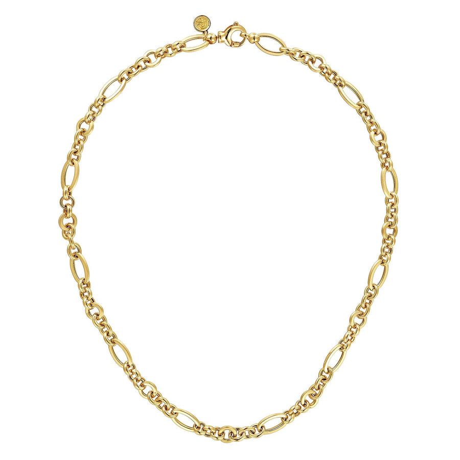 Gabriel & Co. Link Chain Necklace with Oval Stations - NK7144-17Y4JJJ