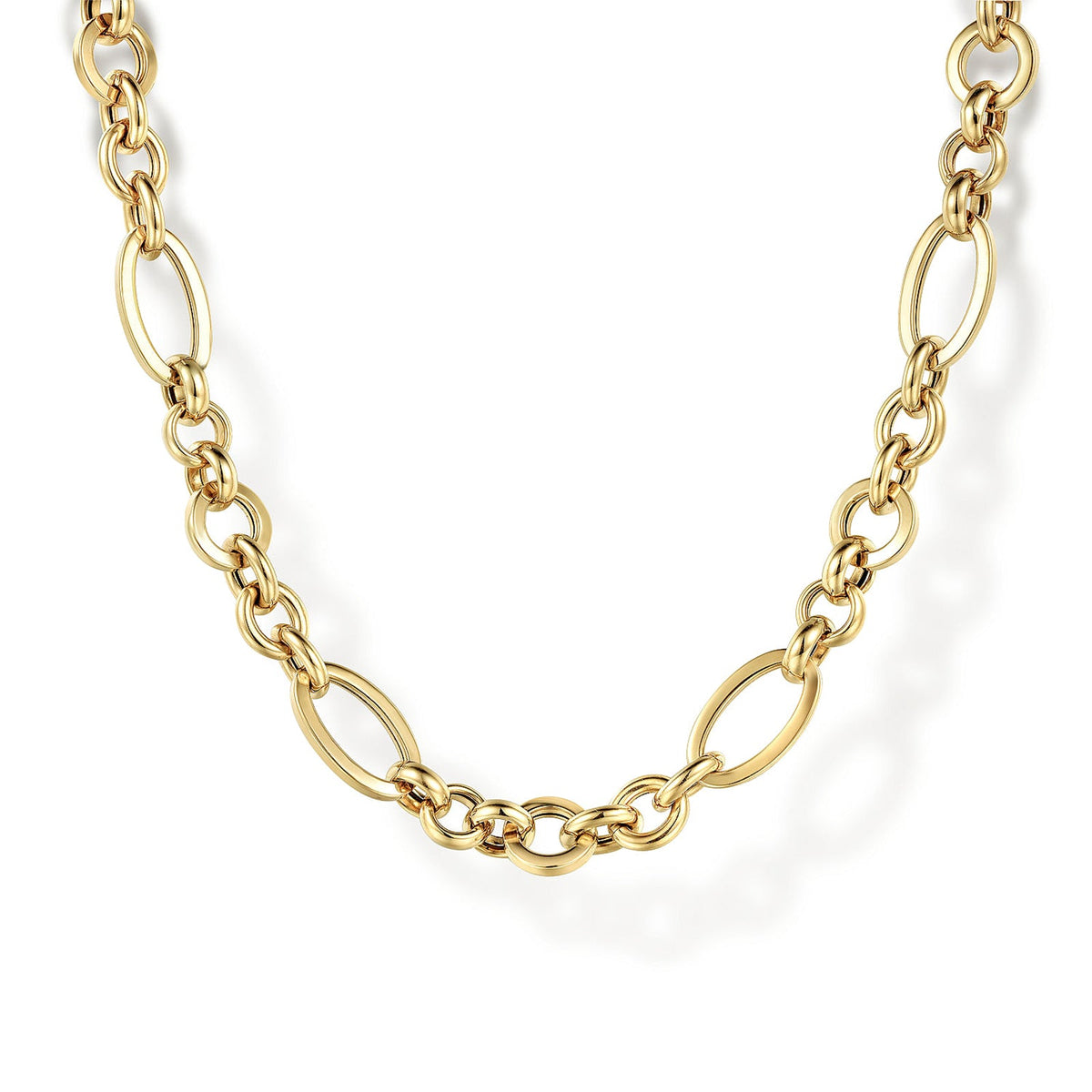 Gabriel & Co. Link Chain Necklace with Oval Stations - NK7144-17Y4JJJ