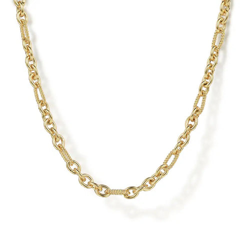 Gabriel & Co. Link Chain Necklace with Twisted Rope Stations-Gabriel & Co. Link Chain Necklace with Twisted Rope Stations - NK7138 - 17Y4JJJ