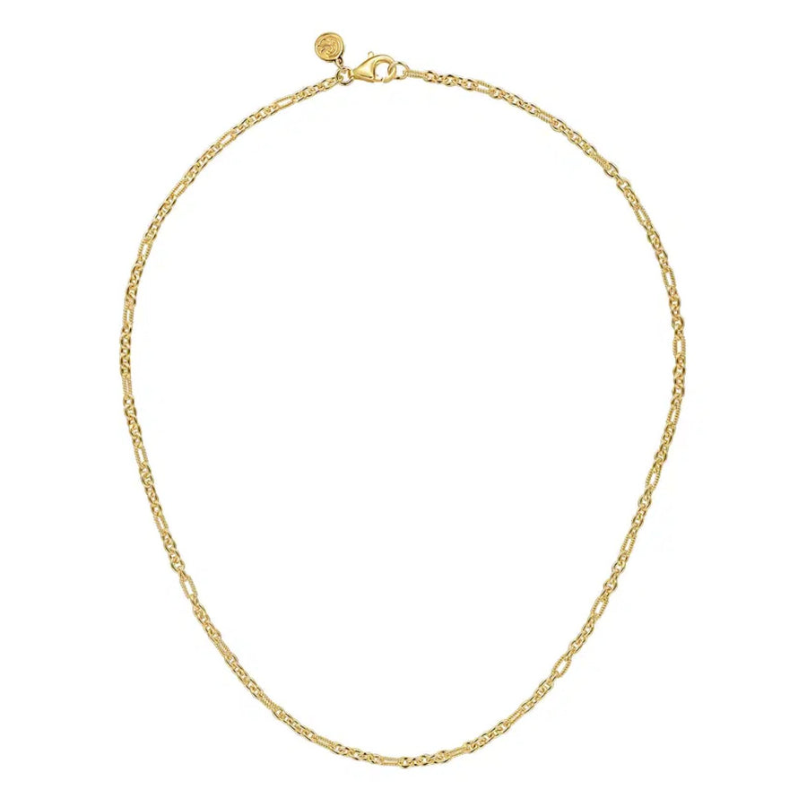 Gabriel & Co. Link Chain Necklace with Twisted Rope Stations - NK7138 - 17Y4JJJ