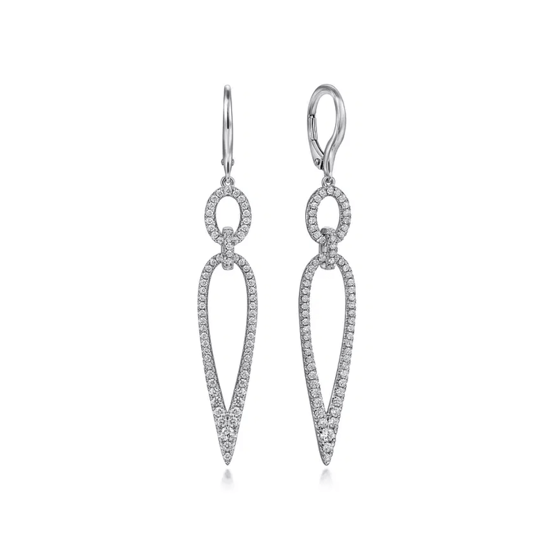 Gabriel & Co. Long Diamond Teardrop Earrings-Gabriel & Co. Long Diamond Teardrop Earrings - EG15082W45JJ