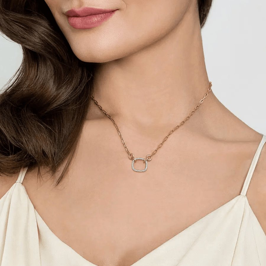 Gabriel & Co. Open Cushion Shape Diamond Hollow Paperclip Chain Necklace - NK7732M45JJ