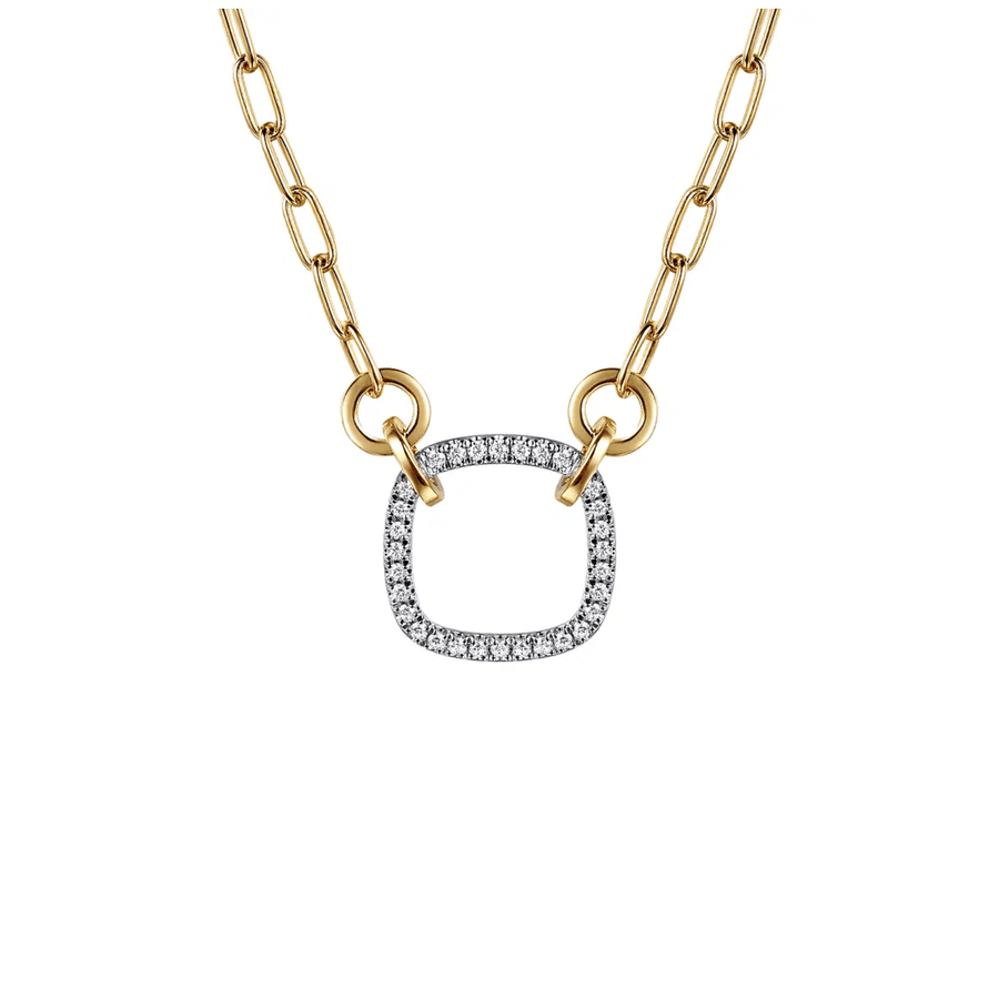 Gabriel & Co. Open Cushion Shape Diamond Hollow Paperclip Chain Necklace - NK7732M45JJ