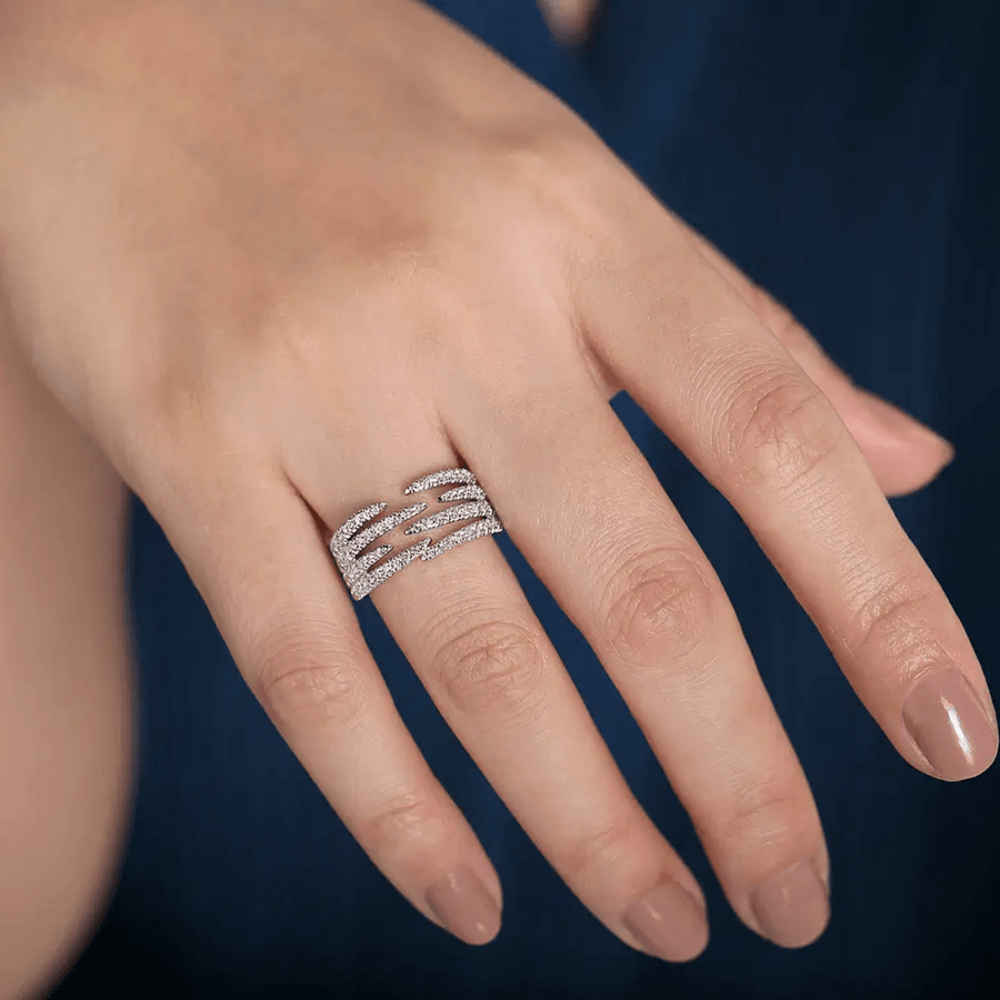 Gabriel & Co. Open Wide Band Pave Diamond Ring - LR51301W45JJ